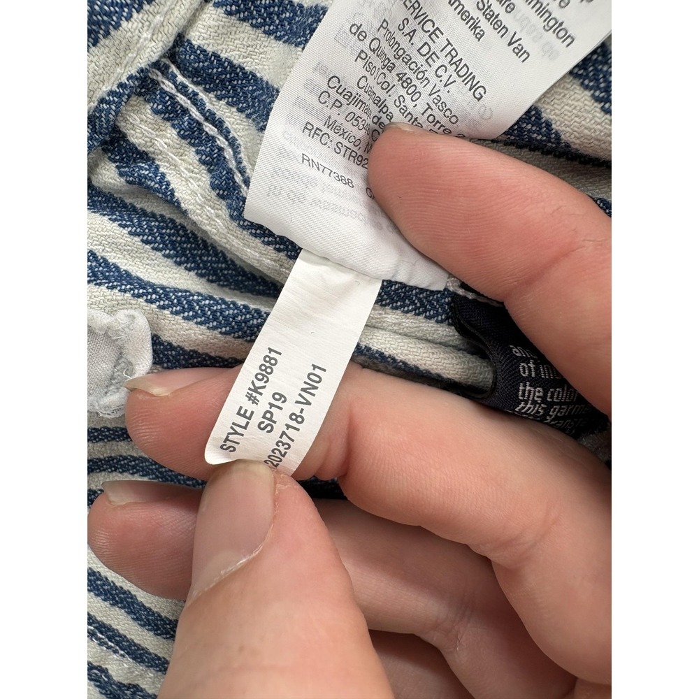 Madewell Emmett Wide-Leg Crop Pants Womens 29 Blue Striped Denim Casual Relaxed - Picture 10 of 11